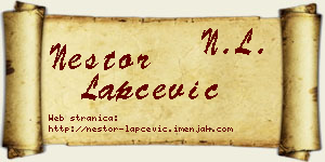 Nestor Lapčević vizit kartica